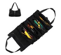 Sturdy and Durable Toolkit Repair Car Tool Bag Roll Bag Portable Canvas Hardware Tool Storage Bag(*1,Black)