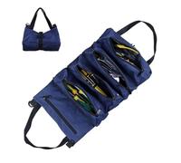 Sturdy and Durable Toolkit Repair Car Tool Bag Roll Bag Portable Canvas Hardware Tool Storage Bag(*2,Blue)