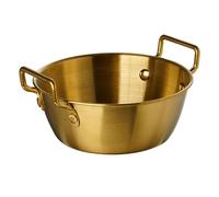 Sturdy and Unique Bowls with Double Ear Portable Gold Stainless Steel Double Handle Bowls for Various Occasion Metal