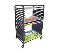 Sturdy Art Drying Rack - Mobile Paint Drying Rack for Classroom Lockable Wheels Foldable Metal Art Storage 90cm Oil Painting Air Drying Solution