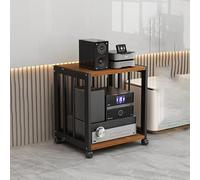 Sturdy Audio Rack Tower with Height Adjustable Shelves, Mobile Stand for Meetings, Living Rooms, Gaming, Easy Assembly, Universal Wheels for Versatile Use