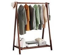 Sturdy Bamboo Clothes Rack with Shoe Shelf & Hoo, 80kg Capaci, Easy Assembly, 150cm Height, Perfect for Entryway & Living Room, Available in 60/80/100/120CM Sizes