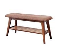 Sturdy Bamboo Shoe Bench with Seat 2-Tier Shoe Storage Rack for Entryway & Hallway 80kg Load Capacity Stylish Shoe for Bedroom 53/84CM x 30CM x 45CM