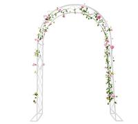 Sturdy Black Arch for Climbing Roses, 3X2.4M Trellis, Elegant Wedding Decoration, Durable Outdoor Arbor for Plants, Perfect for Arches, Litobnx, Blanc,