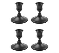 Sturdy Black Candle Holders for Creating Beautiful Centerpieces Vintage Design for Home and Events Available in Sets (4 pack)