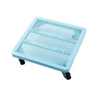 Sturdy Black Metal Flower Pot Holder with Wheels - Large 45x45x9 cm Indoor/Outdoor Planter Cart - Versatile Plant Stand for Home & Garden, Easy Mobility