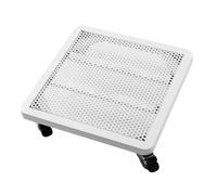 Sturdy Black Metal Rolling Flower Pot Stand - Square Planter Cart with Dolly Tray for Large Indoor & Outdoor Pots (50 x 50 cm) - Versatile & Durable Plant Display