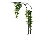 Sturdy black metal trellis in the shape of half a rose for climbing plants garden support wall decoration height adjustable from 120 to 240 cm ideal for vines and flowers