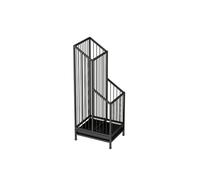Sturdy Black Metal Umbrella nd with Reced Base for Long & Short Umbrellas, Modern Entryway Design & Removable Drip Tray - Cact Size