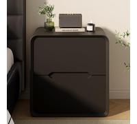 Sturdy Black Nightnd with 2 Ders - Modern Bedroom Side Table, Versatile Bedside Sto with Invisible Handle, 40cm Height - Ideal for Any Decor, Perfect as Coffee Table.