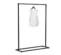 Sturdy Black Wrought Iron Clothes Rack 120x40x160CM - Metal Garment Display Stand for Boutique Bedroom Hanr Easy Assembly Coat Rack