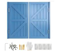 Sturdy Blue Interior Wood Swing Door - Cowboy Saloon Style with Metal Hinges Two-Way Open for Bathroom Bedroom Balcony Bar Porch; Auto Close Design W124 x H80 cm