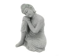 Sturdy Buddha Garden Statue Sandstone Resin Indoor Outdoor Yoga Decor Accessory (L)