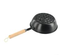 Sturdy Build BBQ Charcoal Pot with Wood Handle for Direct Placement on Flame Ensures Fast and Even Ignition Results