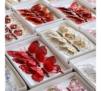 Sturdy Butterfly Ornaments with Glitter Highlights and Elegant Mesh-Like Design for Long-Term Indoor Hanging and Celebration Display (A-pink)