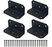 Sturdy Carbon Steel L Angle Brackets, 100x100x50mm (4x4x2 in) 90-Degree Corner Brackets with Countersunk Screw Holes, for Wood and Metal Framing, Furniture Reinforcement, and for structural Support