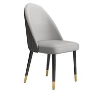 Sturdy Carbon Steel Metal Dining Chairs with Microfiber Leather Light Grey & Cement Grey Makeup & Dressing Table Side Chairs for Living Room