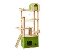 Sturdy Cat Tree with Cozy Cube Bed, Multi-Level Play Tower, Wobble-Free Design, Interactive Scratching Post, Perfect Indoor Condo for Cats