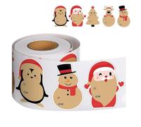 Sturdy Christmas Stickers, Roll 200 Pieces, Adhesive Envelope Decals | Holiday Treat Bag, Sticker for Scrapbooking, School Projects Party, Favors Water Bottles, Laptops Journals Artists