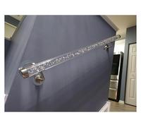 Sturdy Clear Acrylic Handrail for Indoor/Outdoor Stairs - Custom Length with Silver Brackets(Clear,450cm(14.5ft))