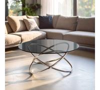 Sturdy Constructed Smoke Glass Top Coffee Table, Versatile Table For Livingroom, Functional Decorative Table Premier Housewares Grey One Size