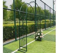 Sturdy Dark Green Metal Garden Arches Rust Resistant Decorative Trellis for Climbing Plants Easy No Tool Assembly 140x40x230cm Perfect for Outdoor Gardens