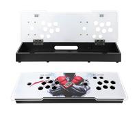 Sturdy DIY Arcade Console Kit - Metal Base and Acrylic Panel, 2 Player Video Game Machine Case, Supports 8 Buttons Each, Compatible with Pandora Kits (White)