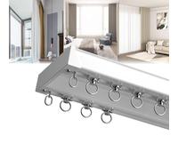 Sturdy Double Row Ceiling Curtain Track 17MWall Mounted Easy Installation Smooth Glide Silent Operation HeavyDuty for Living Room/Bedroom Ideal for Privacy Drapes White (1m)