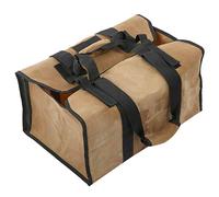 Sturdy Dual Purpose Yard Storage Bag for Firewood, Canvas Logging Bag in Khaki, Great for Camping and Outdoor Use