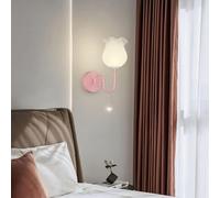 Sturdy Durable Cream Flower Glass Iron Wall Lamp French Bedroom Bedside Wall Light Modern Creative Wall Sconce Fixture Living Room Farmhouse Staircase Minimalist Flower Shade Hall Lamp
