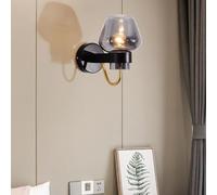 Sturdy Durable Mirror Front Lamp Staircase Background Wall Decorative Wall Sconce Light Luxury American Indoor Glass Wall Light Simple Modern Living Room Bedroom Bedside Wall Lamp (Amber White Light)