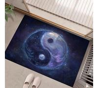 Sturdy Front Entrance Doormats, Tai Chi Symbol Welcome Mat, Starry Sky And Galaxy Non Slip Easy Clean Entryway Mat Suitable For Bathroom, Living Room Kitchen 45 X 75 Cm, Dark Blue