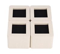 Sturdy Furniture Riser, 4 Pieces 4 Inch (10.5*10.5*8.5cm) Ceramic Simulated Plastic Bed Chair Sofa Riser Feet Lift Set, Under Bed Storage Heavy Duty Furniture Risers, Stable Riser Feet Lift Set, Beige