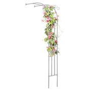 Sturdy Galvanized Garden Arch Rust Free Rose Trellis for Climbing Plants Available in 120 300 CM Elegant White Design for Terrace & Garden (WxH 220x240 CM)