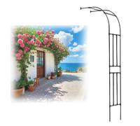 Sturdy Galvanized Garden Arch Rust Free Rose Trellis Heavy Duty Climbing Plant Support 120 300 CM Sizes Black Perfect for Terraces & Gardens WxH 200x270cm