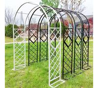 Sturdy Galvanized Metal Garden Arch Weather-Resistant Trellis for Climbing Plants Available in 140-380cm Heights Perfect for Outdoor Decor (Brown W240 x H230cm)