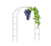 Sturdy Galvanized Metal Garden Trellis for Climbing Plants Wedding Decor Vertical Support Adjustable Height 120cm to 280cm White (L1.4 x H2.30m)