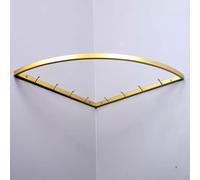 Sturdy Gold Metal Corner Wardrobe Rack Space-Saving 90-Degree Design Compact Curved Clothes Hanger 60x60cm (23.6x23.6 inches) for Small Spaces