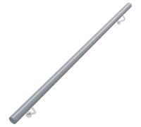 Sturdy Gray Solid Wood Stair il with Metal Bracket - Wall-Mounted Safety Railing for Elderly & Disabled - 3m (9.8ft) Length