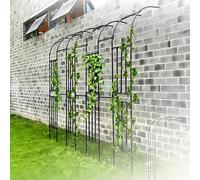 Sturdy Half Sided Garden Arch Trellis Metal Arbor for Climbing Plants Wall Mounted Outdoor Decor Perfect for Home Yard Patio and Weddings (White 5.9ft x 7.9ft)