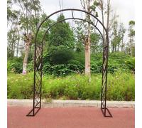 Sturdy Heavy Duty Steel Garden Arch87 x90.5 Outdoor Arbor Trellis for Climbing Plants Vines & Roses Durable Wedding Ceremony Decoration Brown Color