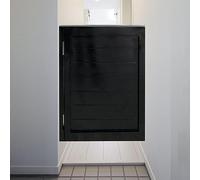 Sturdy Hinges Interior Swinging Doors, Extra Wide Single Counter Partition Swing, Automatic Closing, Hallway Kitchen Doorway Bar(Black,W60cmxH90cm(23.6"x35.4"))