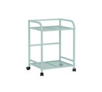 Sturdy Home Printer Shelf & CPU Tower Stand with Lockable Wheels, Under Desk PC Trolley for Gaming Setup & Accessories - Durable Blue Design