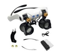 Sturdy Interchangeable Headband Magnifier with LED Light for Jewelry Repair and Electronics Work High-Detail Magnifier LED Headband Premium Interchangeable Lenses for Crafting and Repair
