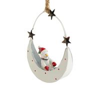 Sturdy Iron Craft Christmas Hangings Christmas Moon Boat Iron Hanging Decoration Unique Pendant For Home And Office Green Holiday Hanging