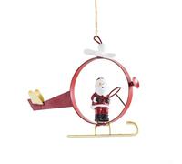 Sturdy Iron Plane Ornament 14x11cm Holiday Hanging Decor