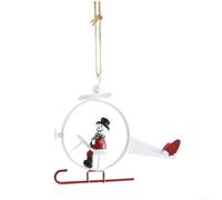 Sturdy Iron Plane Ornament 14x11cm Holiday Hanging Decor