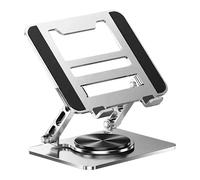 Sturdy Laptop Stand - Real Hard Base, Fast Spin Link, Neat Grey Part, High View Unit, Heat Dissipation Laptop Riser with 360° Rotating Base | Portable Tablet Holder for Table College Office