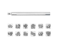 Sturdy Leather Craft Tools Set with Zodiacs Floral Designs Leather Stamps Perfect for Long Term Use by Artists Permanent Embossing Set