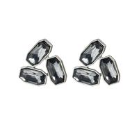 Sturdy Long Lasting Geometric Triangle Glass Ear Studs Featuring Kirsite for Stylish Look in Social Settings Geometric Symmetrical Design Triangle Grey Glass Ear Studs